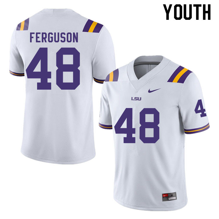 Youth #48 Blake Ferguson LSU Tigers College Football Jerseys Sale-White - Click Image to Close